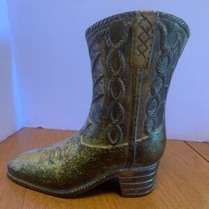 Enesco Designed Giftware Brass Cowboy Western Boot. 3032